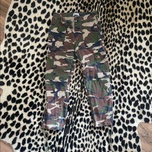 UO camo fatigues.